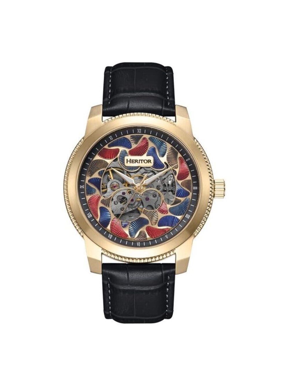 NWT Heritor Emmanuel Automatic Gold Dial Men's Watch